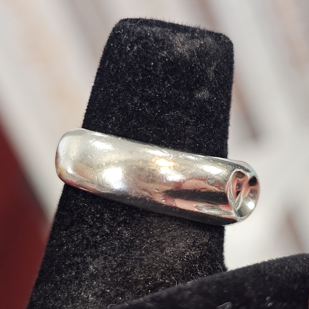 💚Tiffany & Co. Curved Heart Elsa Peretti 925 Silver Vintage Ring SZ 6.25 💍 - Picture 16 of 17